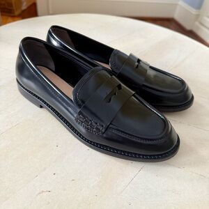 Loeffler Randall Black Leather Loafers